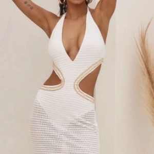 Barrier Reef Cutout Halter Dress